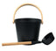 Natural Doctor ND-ACC-005 Powder-coated 5L Sauna bucket and ladle with bamboo handle