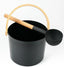 Natural Doctor ND-ACC-016 Powder-coated Aluminium Bucket and Ladle with bamboo handle