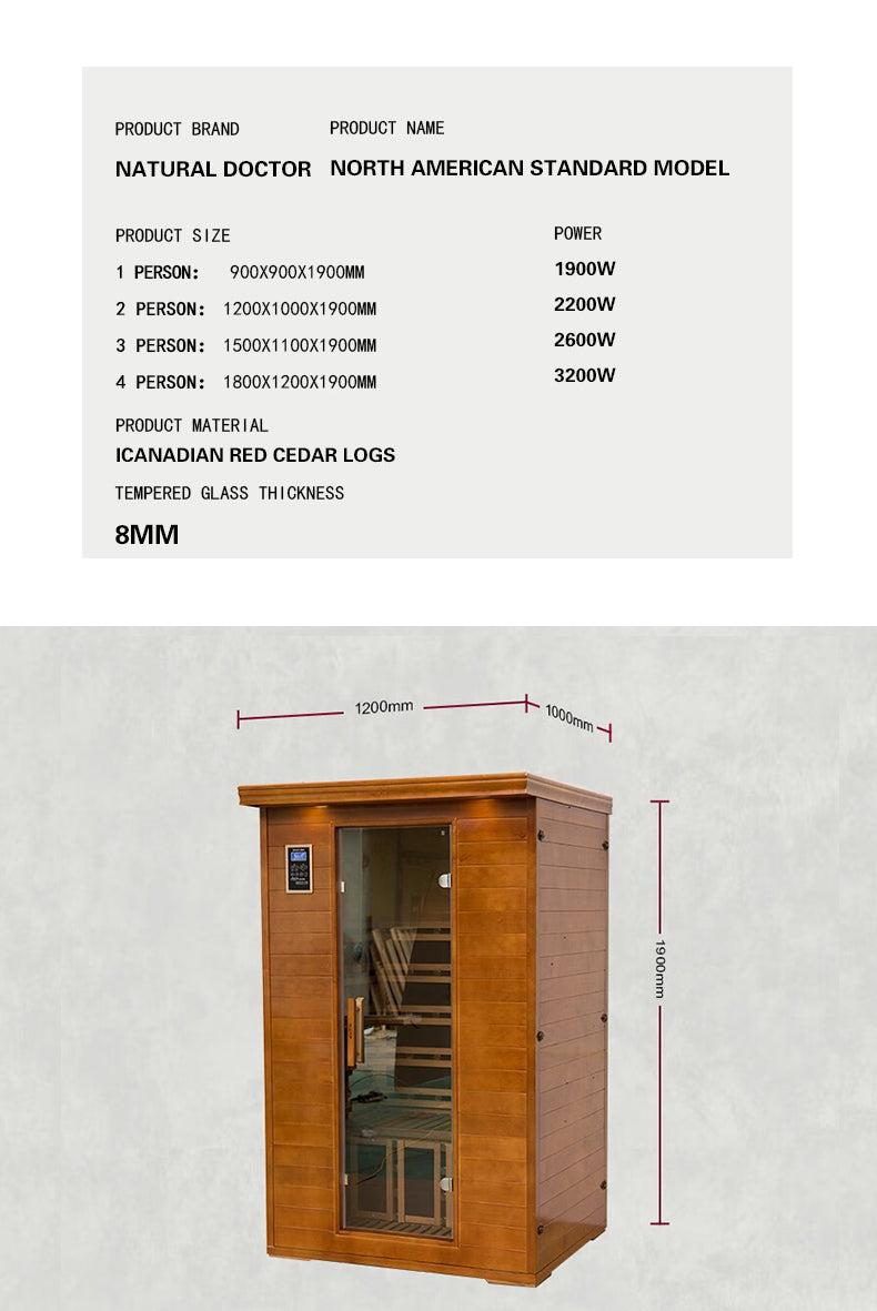 NaturalDoctor-D Infrared sauna for 1- 4 people