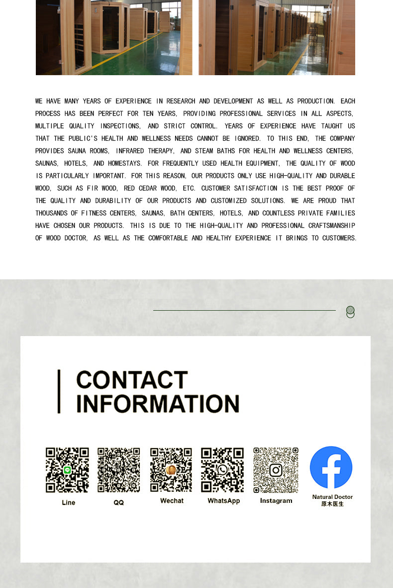 NaturalDoctor-D Infrared sauna for 1- 4 people