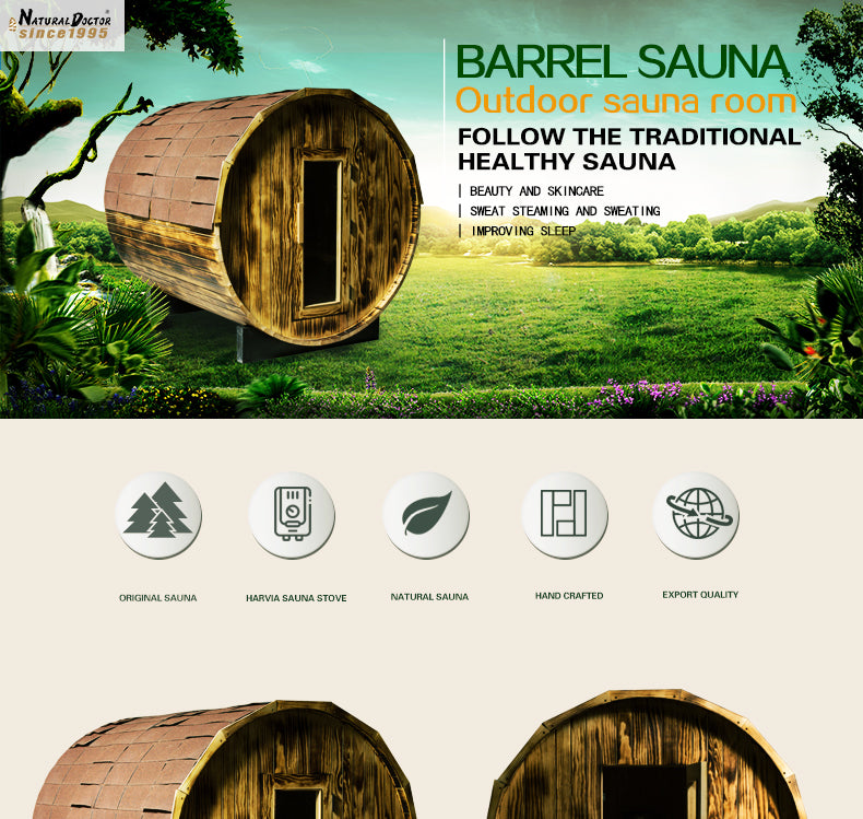 NaturalDoctor -BRT4 Barrel sauna for 4 people