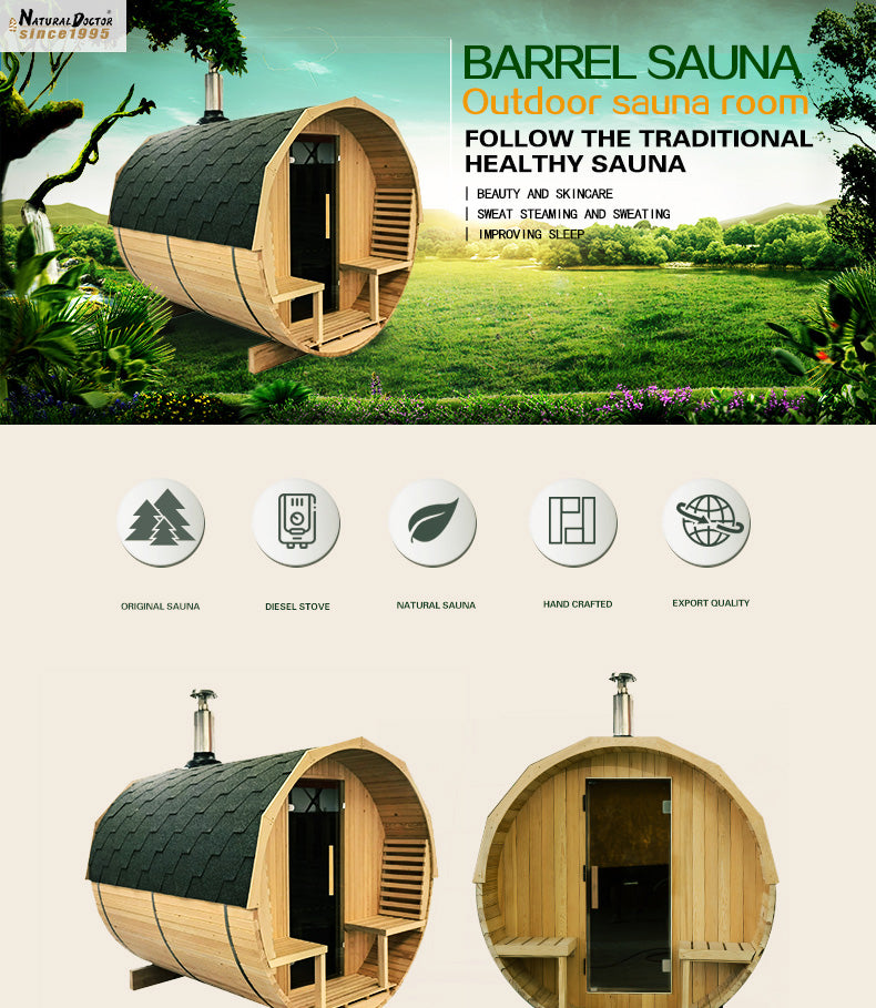NaturalDoctor-BRW Barrel sauna for 4 people