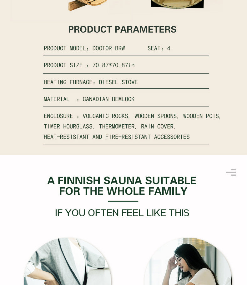 NaturalDoctor-BRW Barrel sauna for 4 people