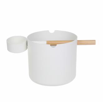 Natural Doctor ND-ACC-017 Powder-coated Aluminium Bucket and Ladle with bamboo handle Hoofdafbeelding