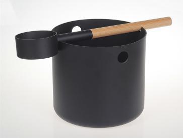 Natural Doctor ND-ACC-041 Powder-coated Aluminium Bucket and Ladle with bamboo handle Hovedbillede