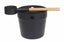 Natural Doctor ND-ACC-042 Powder-coated Aluminium Bucket and Ladle with bamboo handle