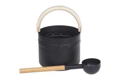 Natural Doctor ND-ACC-044 Powder-coated Aluminium Bucket and Ladle with Aspen handle Hovedbillede
