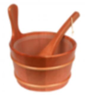 Natural Doctor ND-ACC-061 Sauna bucket and ladle with PE plastic liner (red cedar)