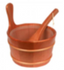 Natural Doctor ND-ACC-061 Sauna bucket and ladle with PE plastic liner (red cedar)