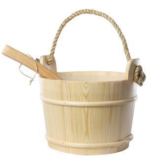 Natural Doctor ND-ACC-065 Sauna bucket and ladles with PE plastic liner( Pine) Huvudsaklig produktbild