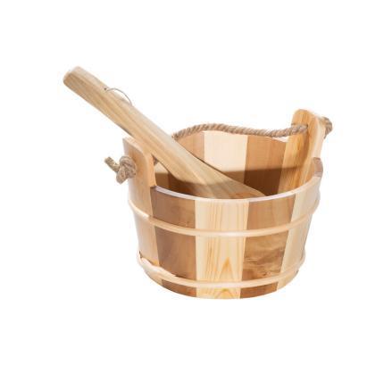 Natural Doctor ND-ACC-070 Sauna tub and ladle with PE plastic liner (Red cedar&Pine)