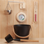 Natural Doctor ND-ACC-102 Powder-coated Aluminium Bucket and Ladle with bamboo handle