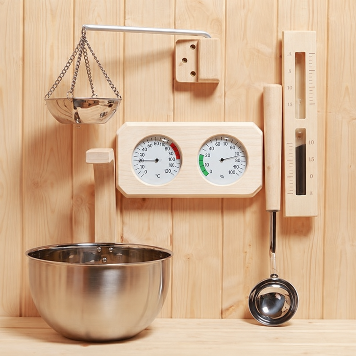 Natural Doctor ND-ACC-104 Stainless steel sauna tub and ladles メイン画像