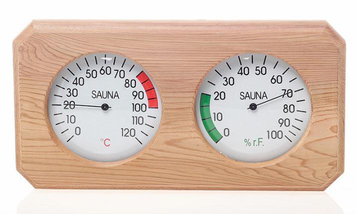 Natural Doctor ND-ACC-187 Red cedar Gold color Thermometer&hygrometer