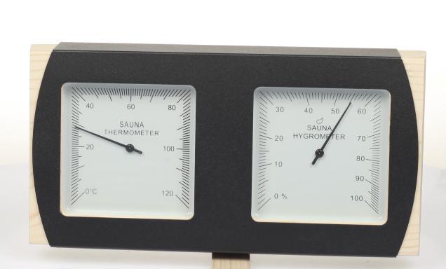 Natural Doctor ND-ACC-228 Wooden thermometer and hygrometer with stainless steel frame (Pine) 主图