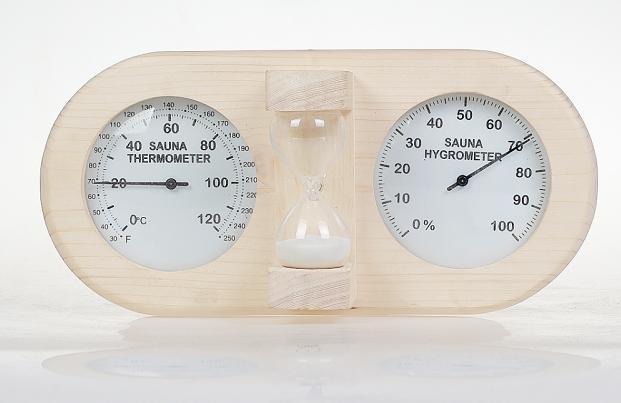 Natural Doctor ND-ACC-230 Wooden thermometer and hygrometer with hourglass(Pine ) Hauptbild