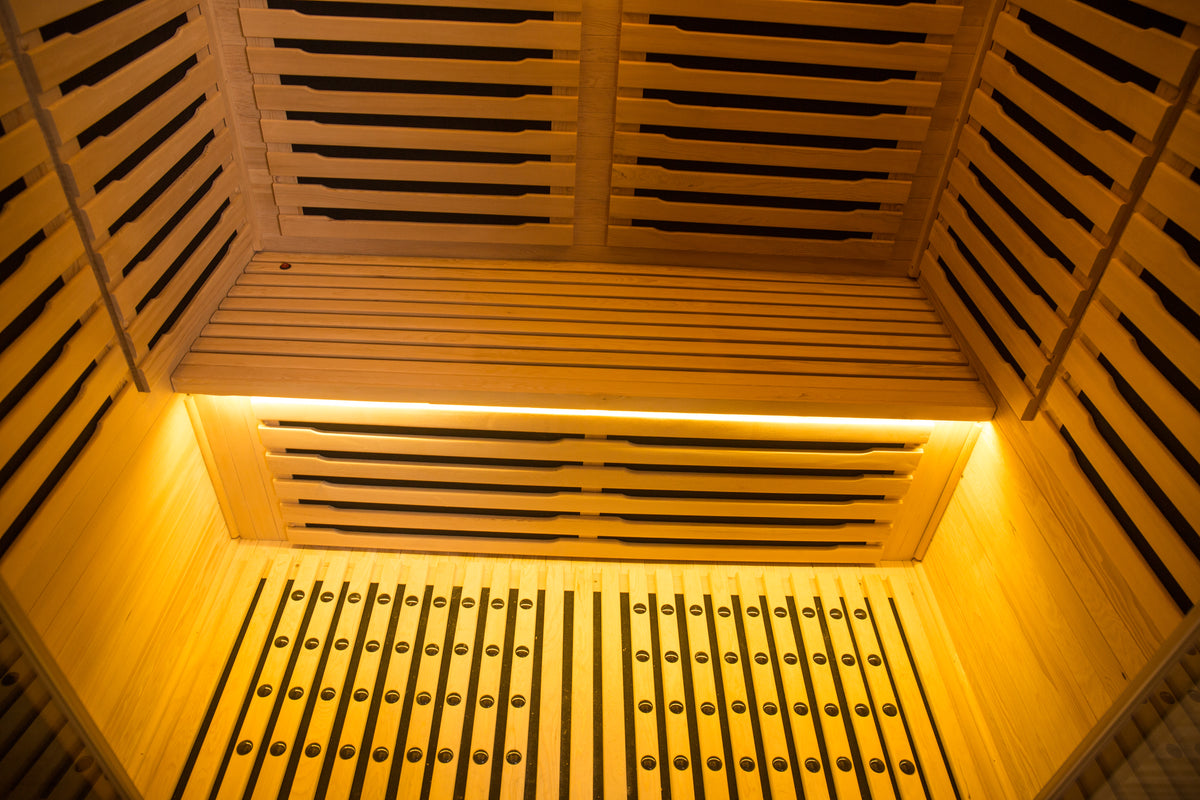 NaturalDoctor ASK2 sauna, bench and floor detail