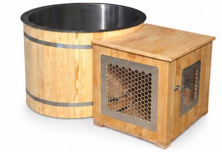 Natural Doctor ND-IB-1320C ijsbad van thermisch behandeld grenenhout met koeler