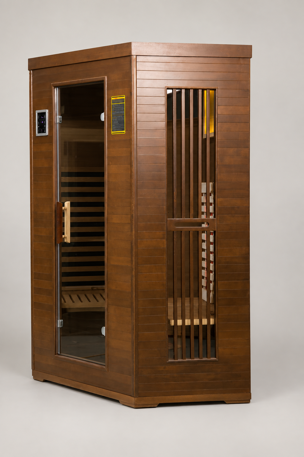 NaturalDoctor IG1RP sauna, front and slatted side window