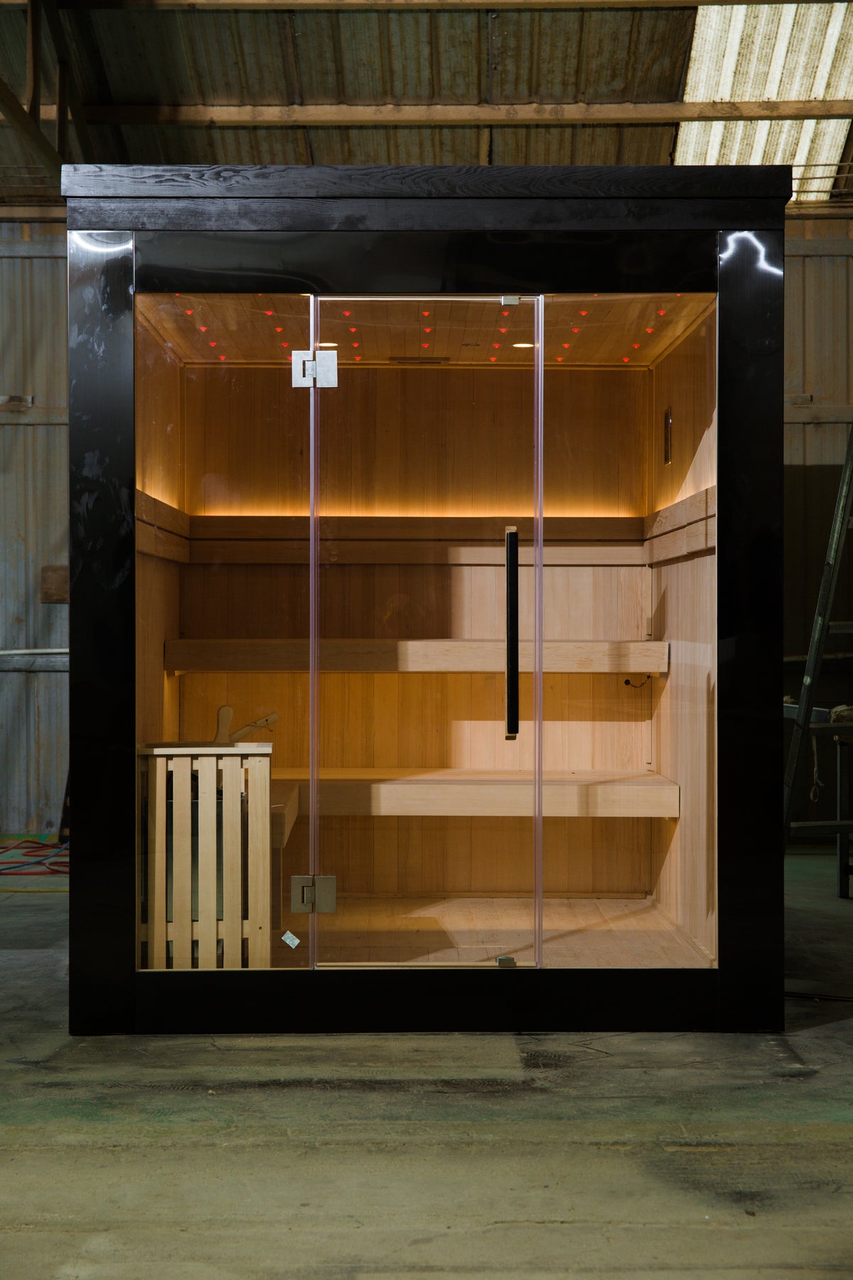 Natural Doctor ND-OB4 complete sauna photographed in the factory