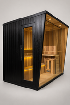 NaturalDoctor OFB4 sauna, glass side door and panoramic front