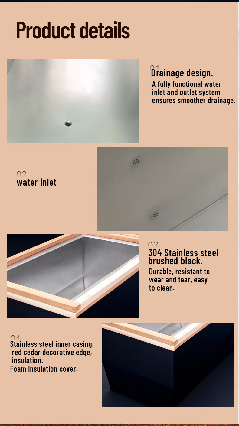 Natural Doctor matte black stainless steel cold plunge
