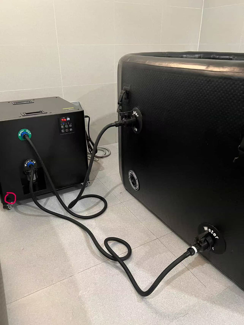 Natural Doctor PVC ice bath – product and chiller connection
