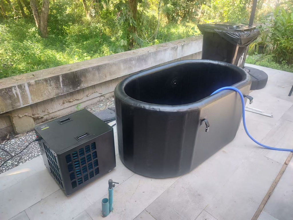 Natural Doctor PVC ice bath – product and chiller connection