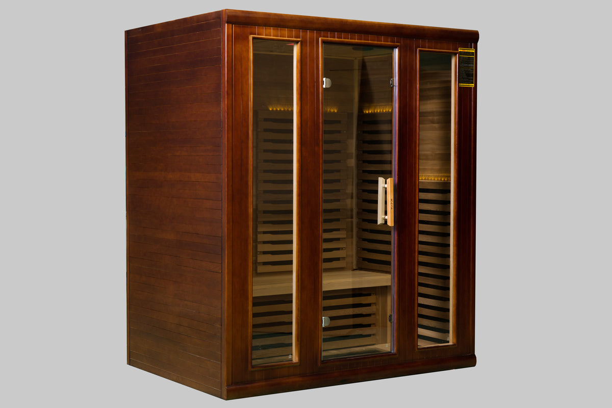 NaturalDoctor four-person red cedar infrared sauna — exterior (ND-R4S configuration)