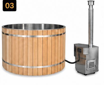 Natural Doctor ND-HT-EXTERNAL Vasca da bagno riscaldata a legna con stufa esterna Immagine principale del prodotto